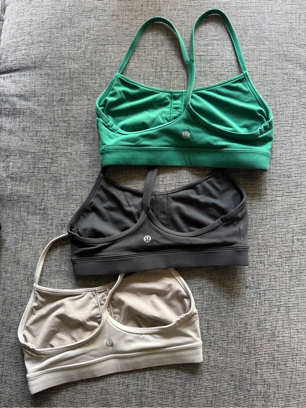 Lululemon Everyday Light Support Bralette - Green, Black, Cream
